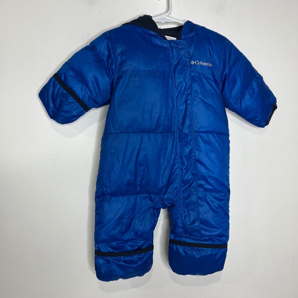 Columbia snuggly bunny puffer snowsuit royal blue‎ baby size 3-6 months winter